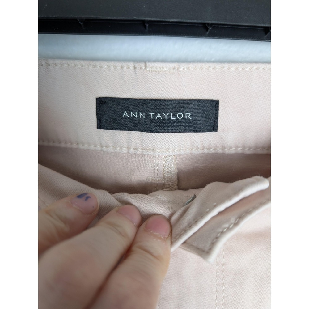 Ann Taylor Pants Womens‎ 10 Pink Chino Ankle Slim Twill Stretch Pockets Zip - Picture 2 of 7